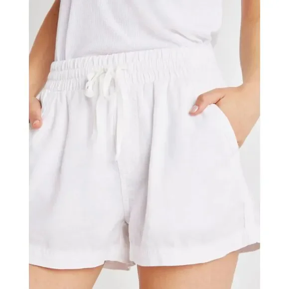 NWT Splendid White Textured Campside Shorts with Elastic Waist Sz L